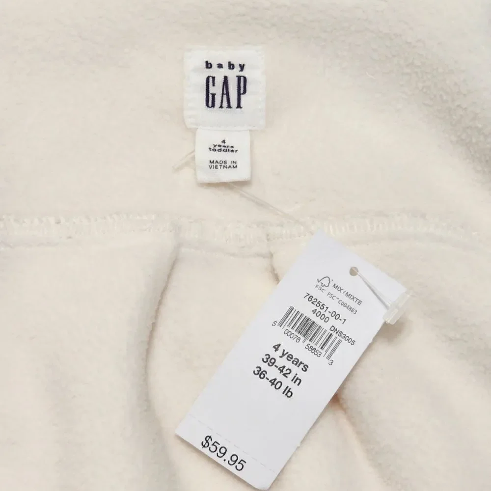 NEW - Gap Toddler Girls - 3 yrs, 4 yrs - Sherpa Shirt Jacket Ivory Frost Beige‎